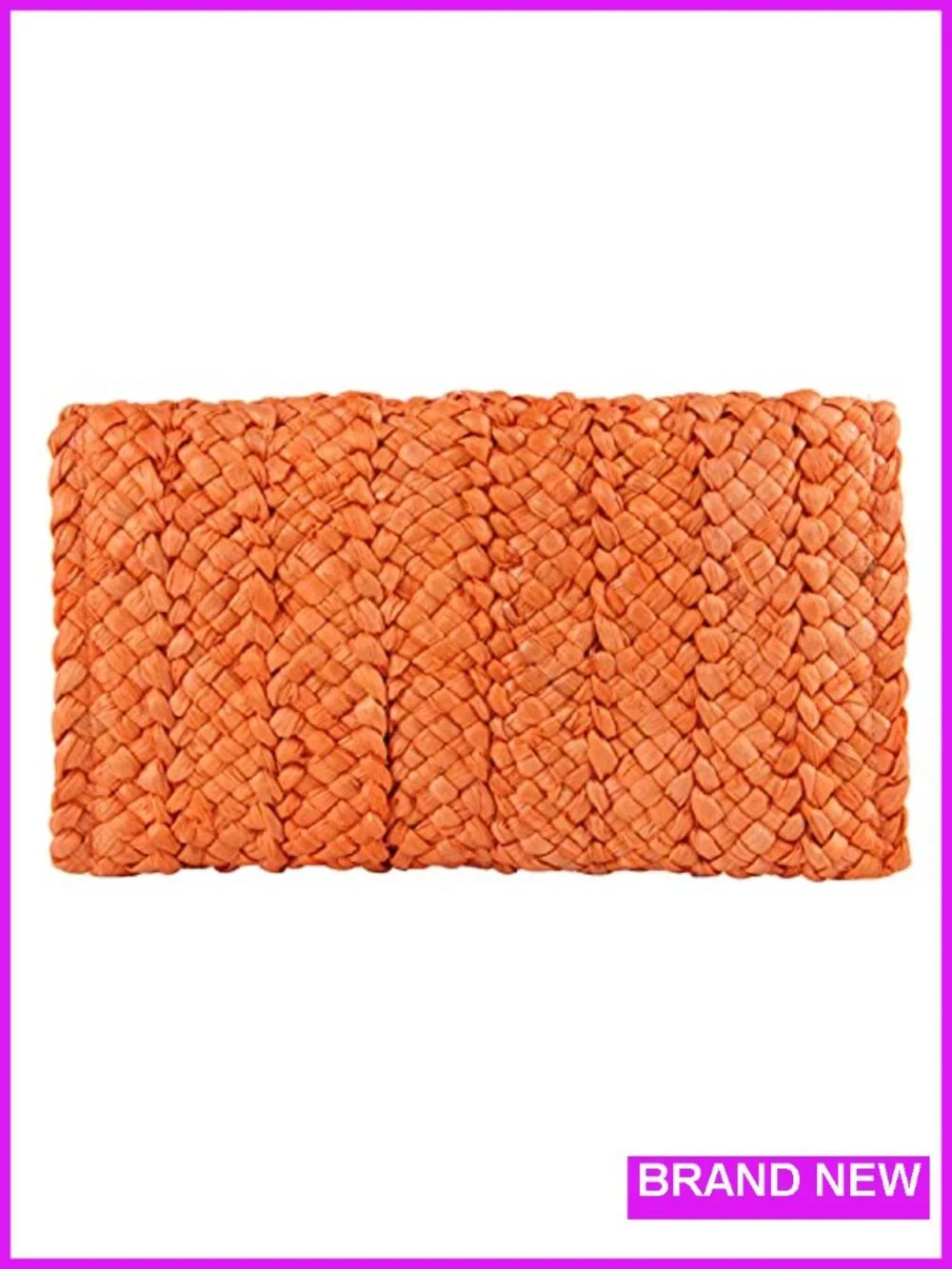Natural Straw Woven Envelope Clutch Handbag for Summer Beach